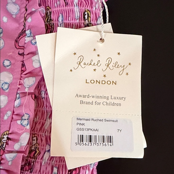 Rachel Riley Pink Mermaid Ruched Swimsuit - Picture 2 of 9